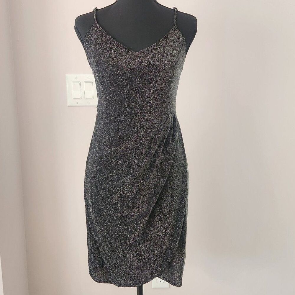 NWT Black Glitter Shimmer Mini Dress Party Homecoming Size Medium